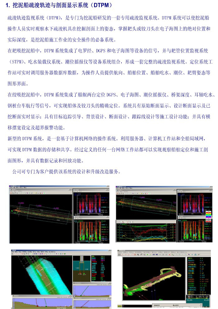 挖泥船疏浚軌跡與剖面顯示系統（DTPM）